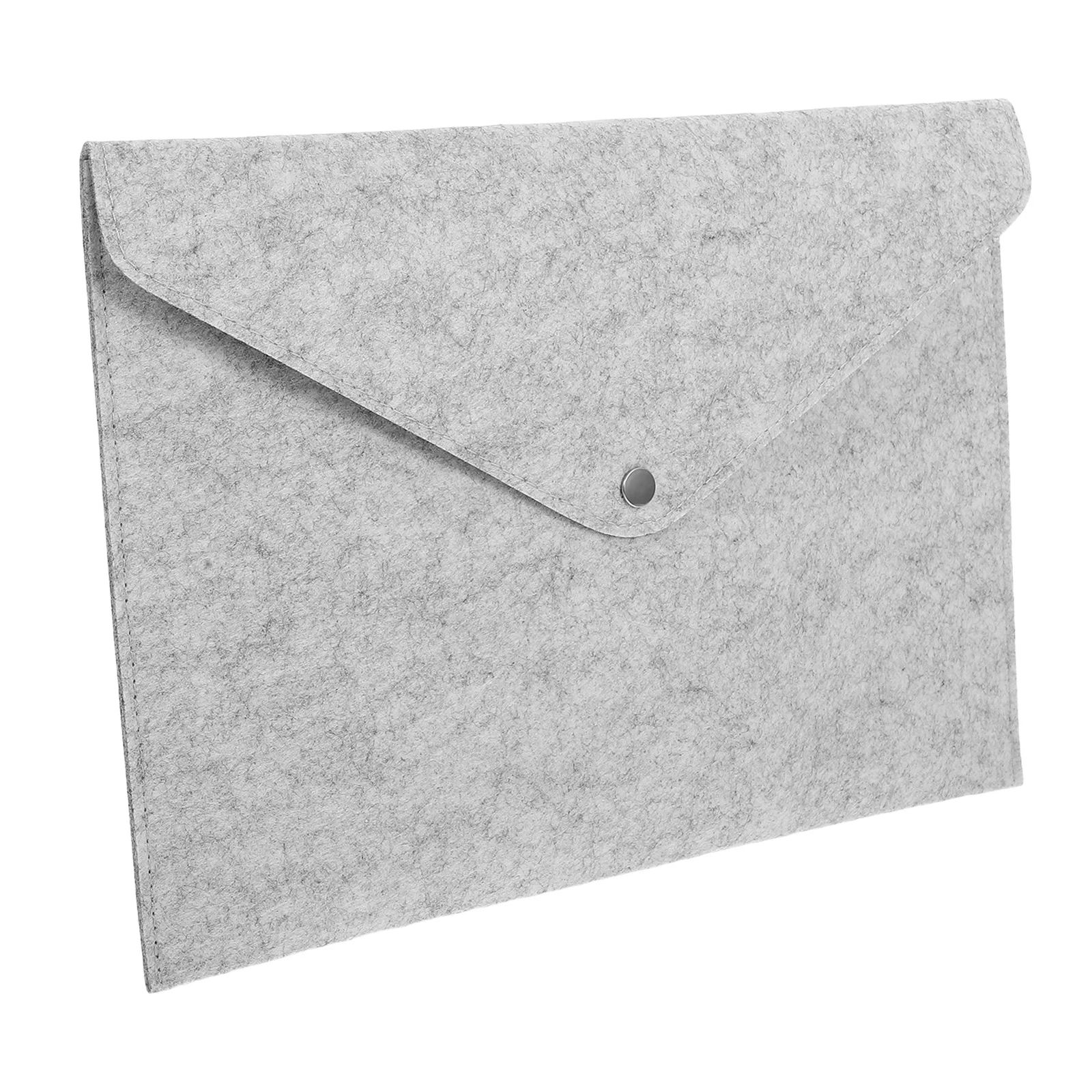 

Felt File Folder with Button A4 Size Document Carrier Bag Light Grey Portable Paper Organizer for School Office Business Travel