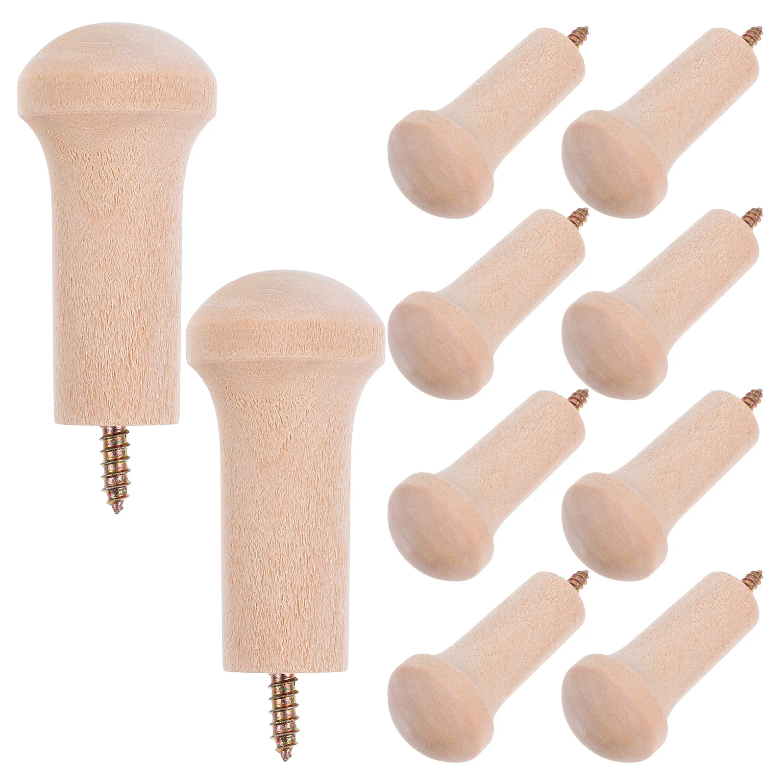 

10Pcs Unfinished Wooden Wall Hooks Heavy Duty Coat Racks Shaker Pegs Entryway Bathroom Towels Hats Decorative Hangers
