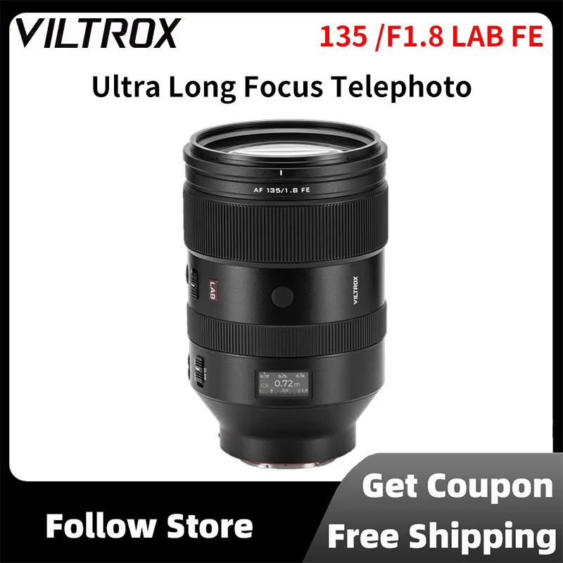 Viltrox 135mm F1.8 LAB Full Frame Aperture Long Focus Telephoto Auto Lens for Sony E-Mount A7 III A7S III FX3 FX6