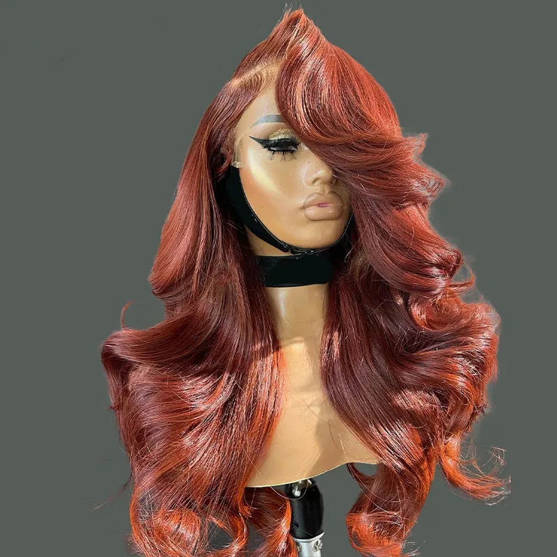 

13x6 Body Wave 250% Glueless HD Lace Frontal Wig Brazilian Reddish Brown 13x4 HD Lace Front Wigs Human Hair For Women 30 40 Inch