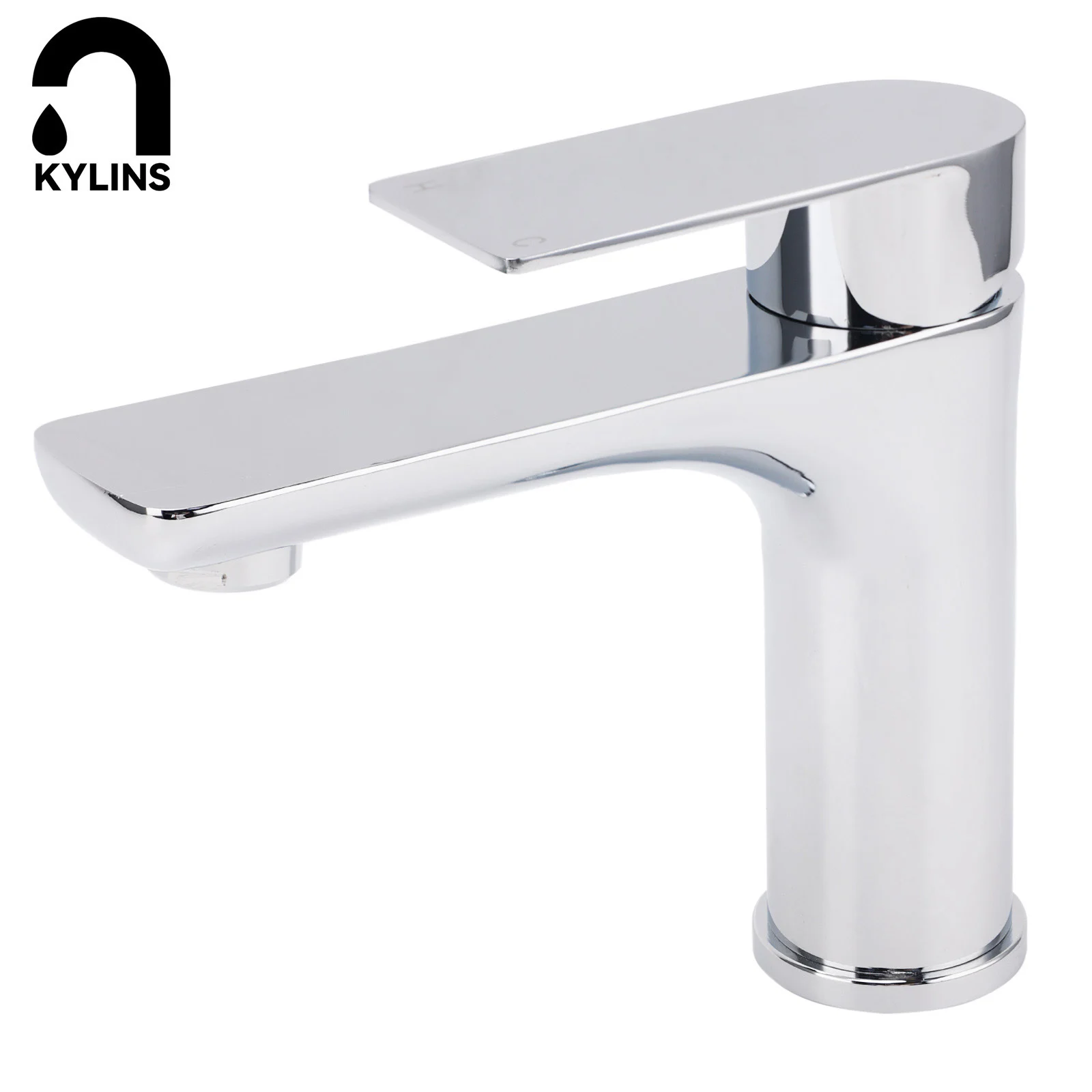 KYLINS Bathroom Basin Mixer Tap Stainless Steel Hot And Cold Sink Water Faucet Deck Mounted Bathroom Faucets Chrome Matte Black