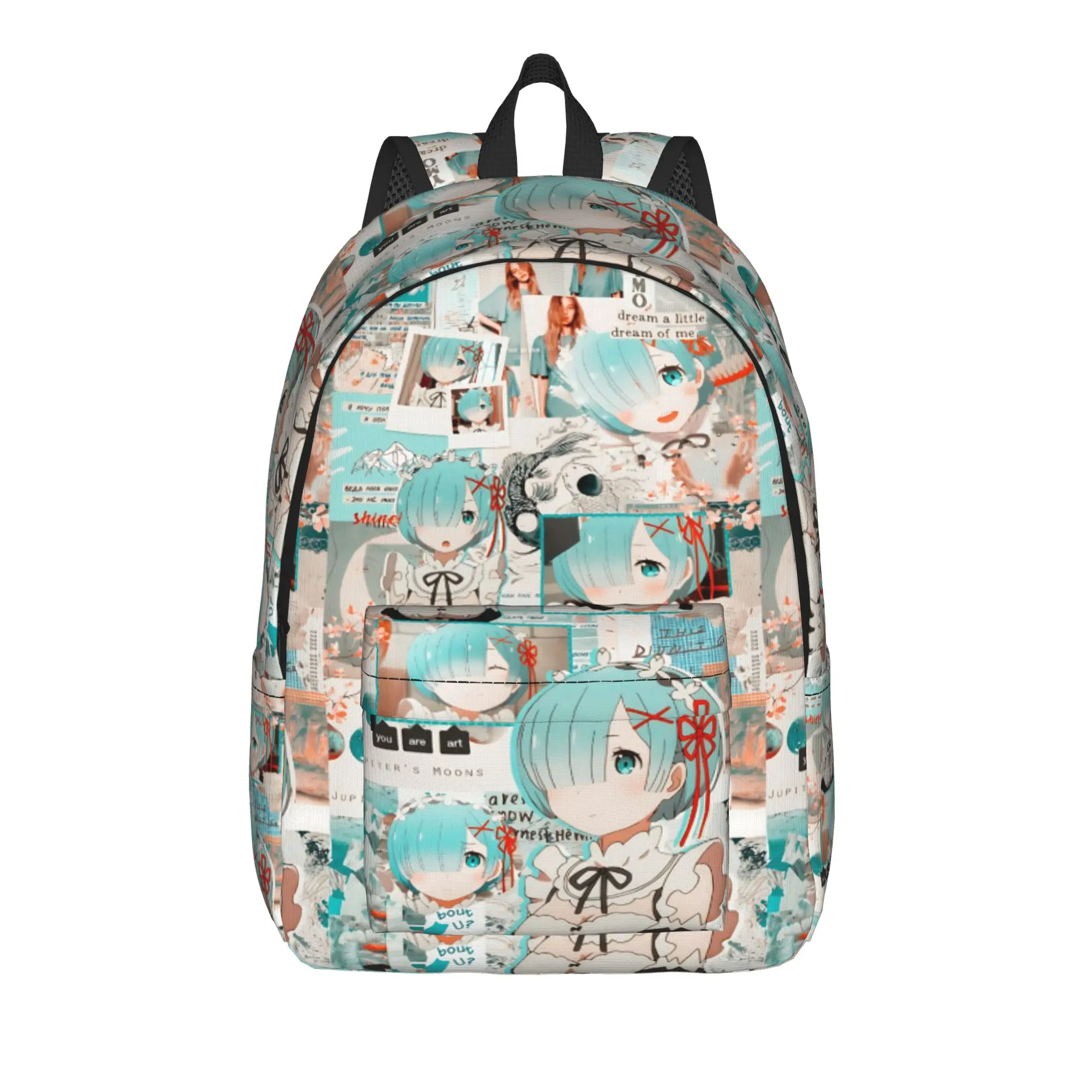 Fashion Re ZERO Anime Rem Backpack  Mochilas Solid For Work Sturdy Shoulder Rucksack