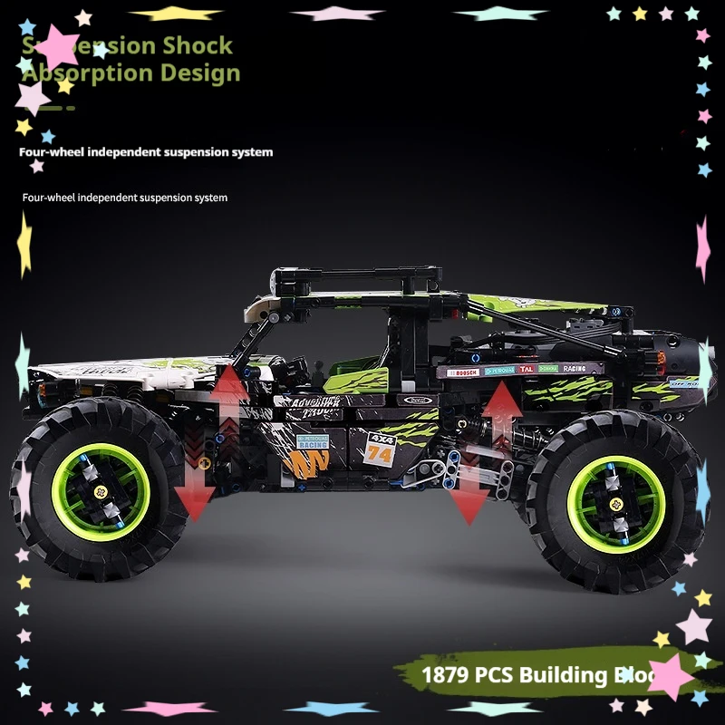 グリーンデビル電動リモコンプログラミングおもちゃの車モデル組み立て知能強化男の子への完璧なギフト