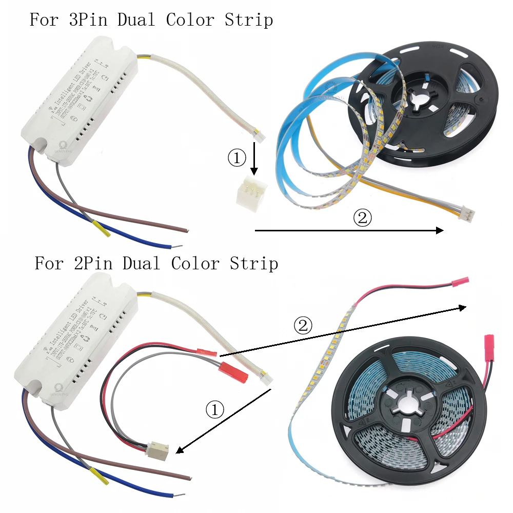 Controlador LED inteligente con Control remoto, transformador de atenuación cambiable de Color, 1 piezas, AC220V, 2,4G, 8-24W, 25-40W, 37-60W, X2, X4, X6, 220mA