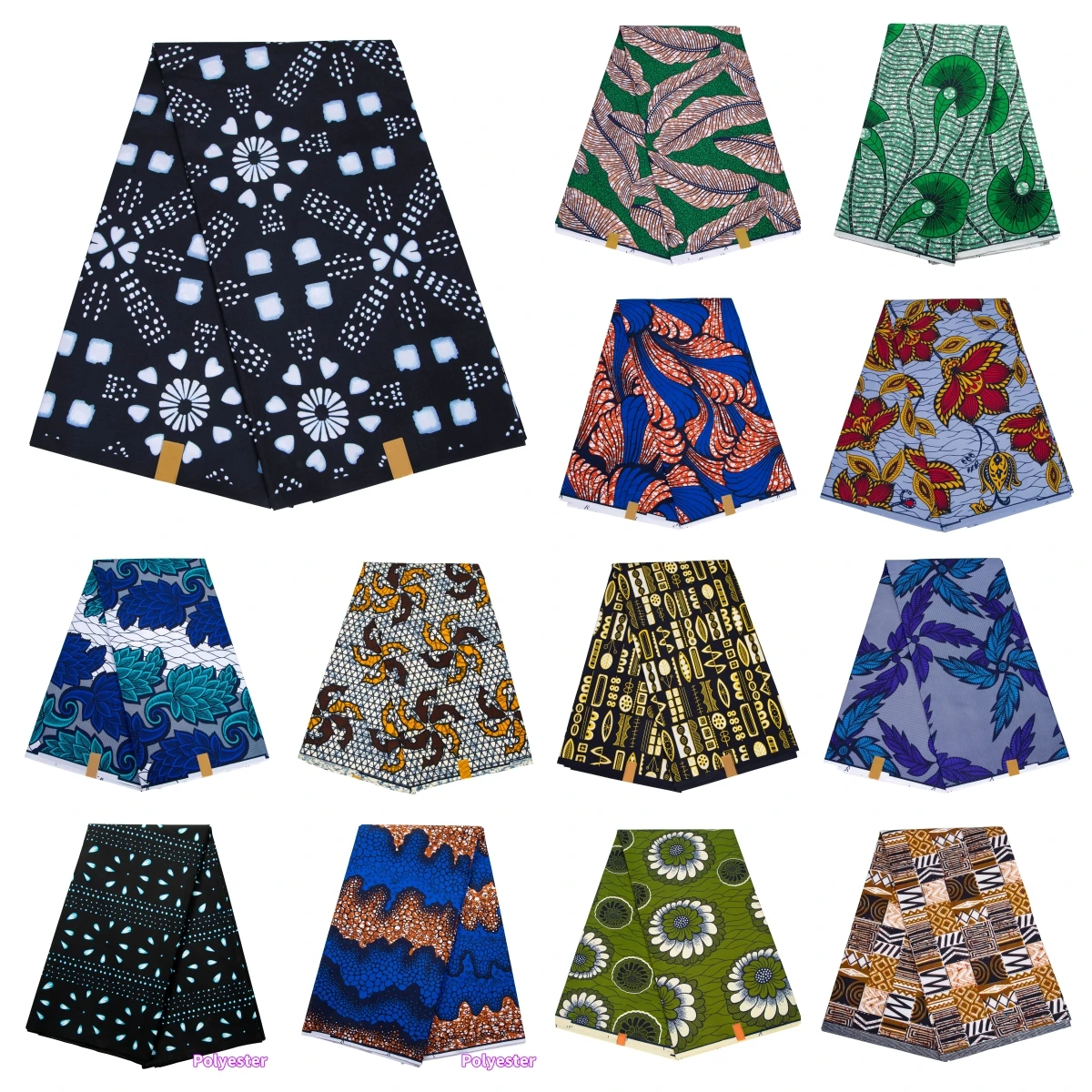 

African Ankara Wax Fabric Patchwork Nigeria Fabric Warp DIY Cloth Sewing Materials Africa Polyester Loincloth Tissu Kente Fabric