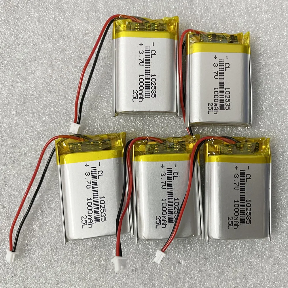 102535 3.7V 1000mAh With JST 1.25mm Rechargeable Polymer Lithium Battery for Electronics Medical Aesthetic Equipment Telephone
