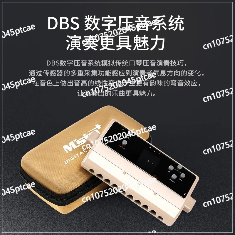 HM08S Electric Harmonica 8-hole Musical Instrument with Built-in 72 Tones Portable Electronic Music Chromatic Harmonica