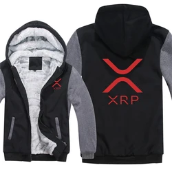 Ripple XRP Cryptocurrency Sweatshirts Men Cool Winter Thicken Wool Liner Crypto Hoodies Pullover