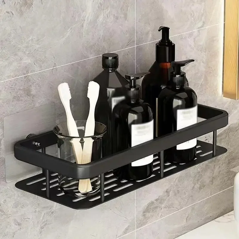 Upgraded and Thickened Perforation-free Space Aluminum Storage Shelf Bathroom Storage Shelf Wall Hanging Toilet Corner Shelf