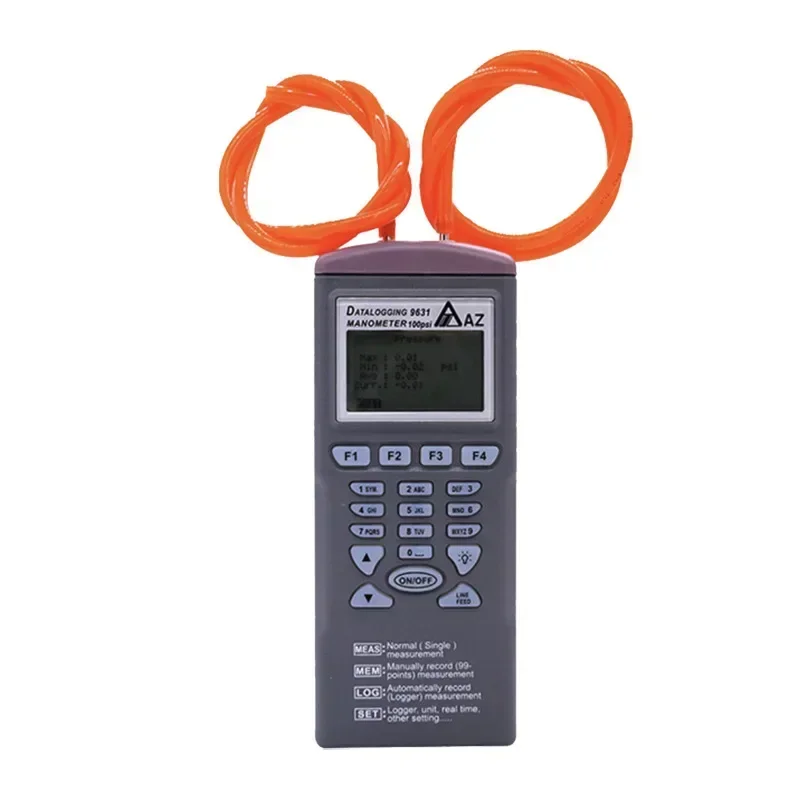 AZ9631 Handheld Pressure Logger Large Capacity Data Storage Portable Pressure Tester