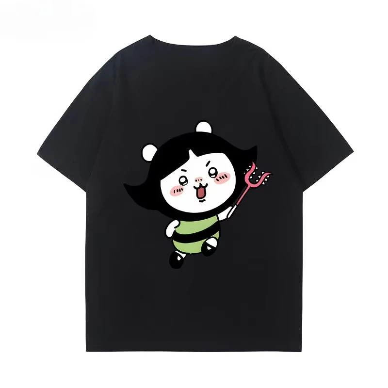 Chiikawa Usagi Hachiware Cute Cartoon Graphic T‑Shirt, Unisex Lovely Casual Summer Short‑Sleeve Streetwear Daily Top
