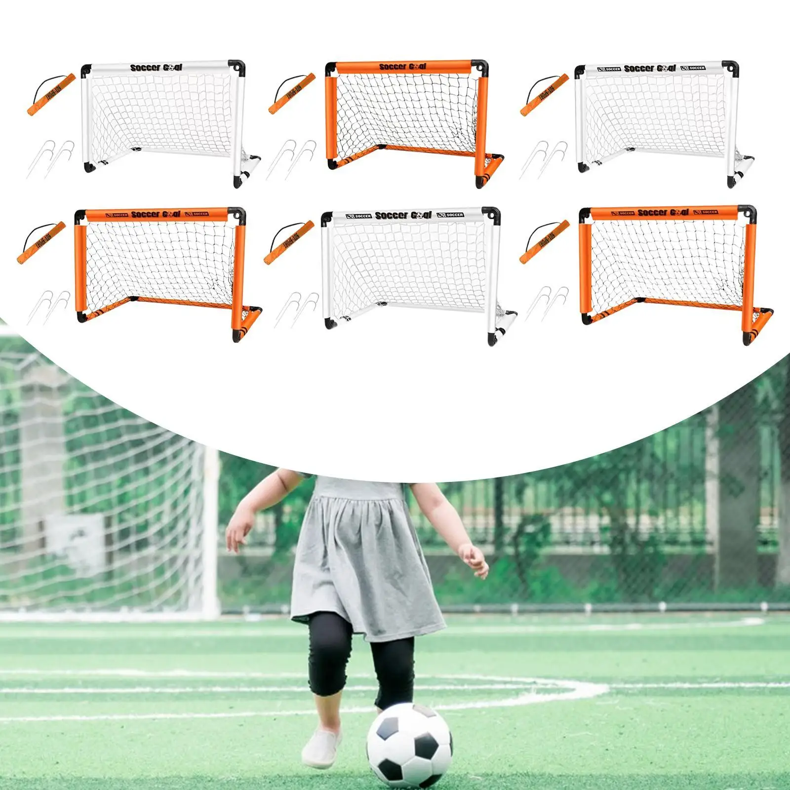 

Детские футбольные ворота, простая сборка с сумкой для переноски, складные портативные футбольные ворота в помещении и на открытом воздухе для паркового сада, детской площадки на заднем дворе
