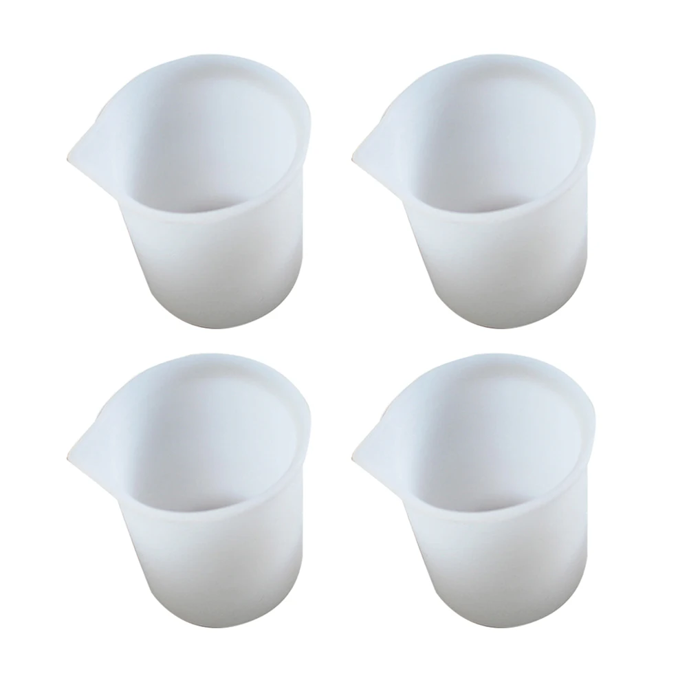 

4 Pcs Silicone Measuring Cup Food with Lid Baking Comport Cups and Spoons Milk Graduated Beakers Epoxy Tools Resin