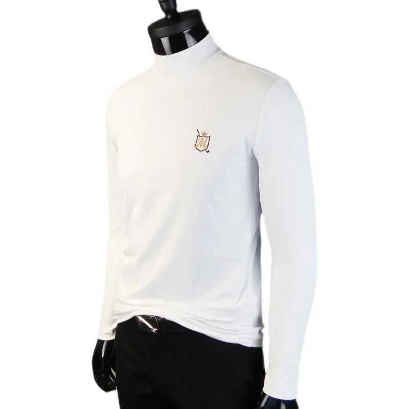 Spring and autumn golf men's half high neck thick undershirt slim fit