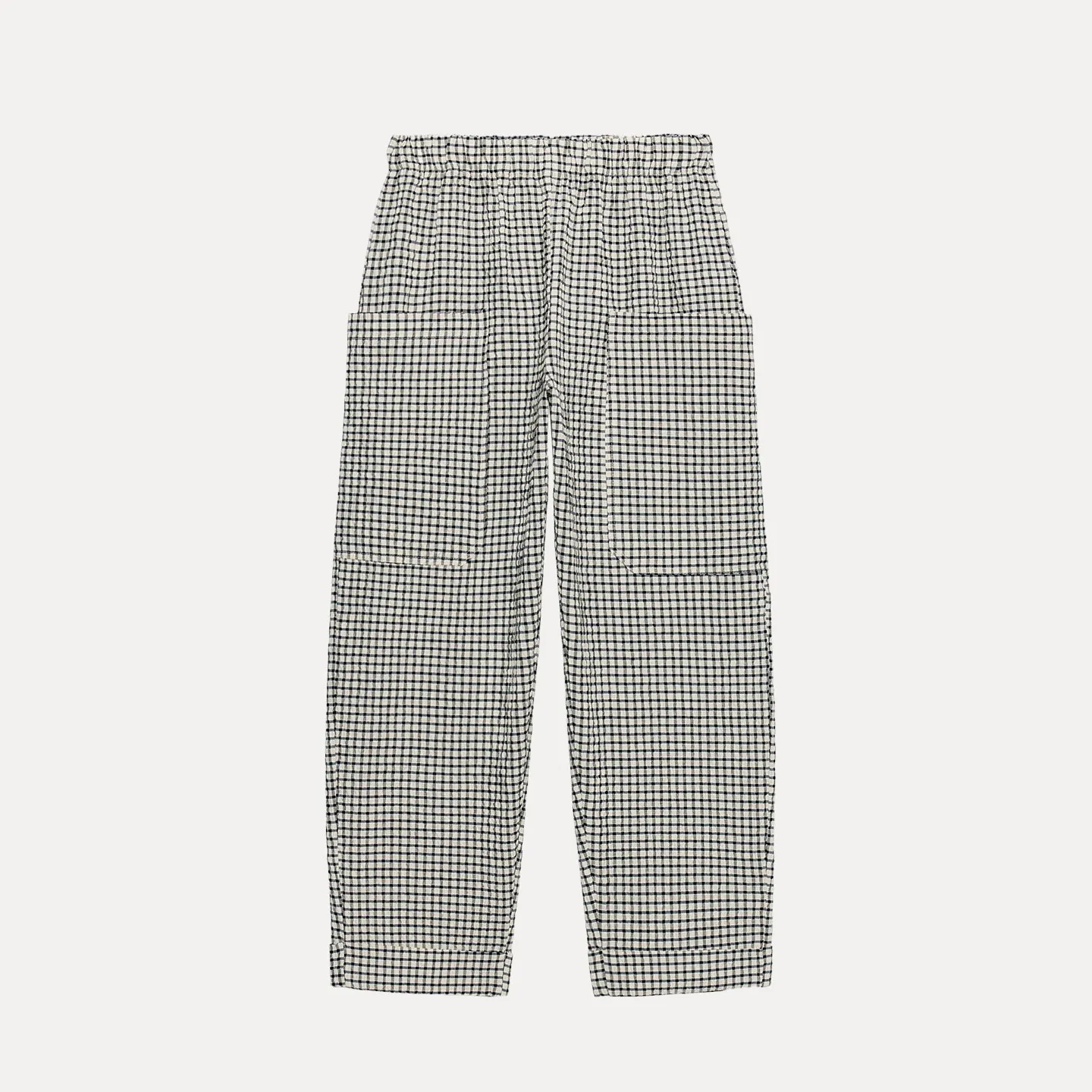 Fashionable Checkered Elastic Waist Pants Women's Autumn 2026 Personality Slim Fit Natural Waist Other Material Casual Pants