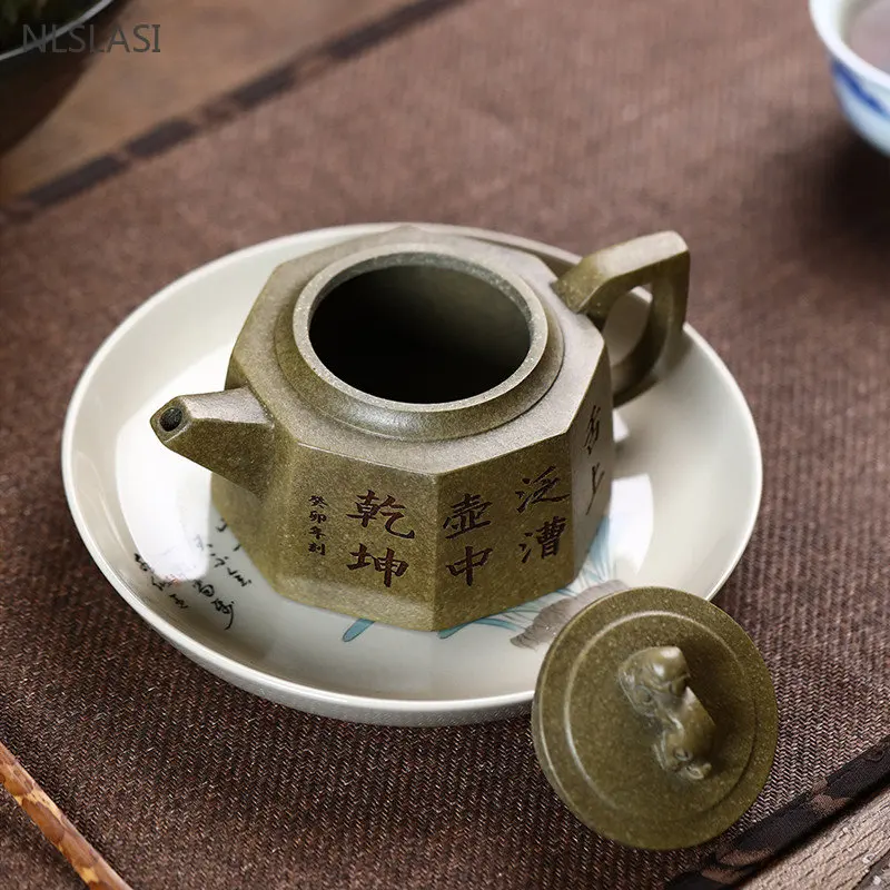 260ml Chinese Yixing Purple Clay Teapot Master Handmade 8 Hole Filter Beauty Tea Kettle Raw Ore Section Mud Zisha Tea Set