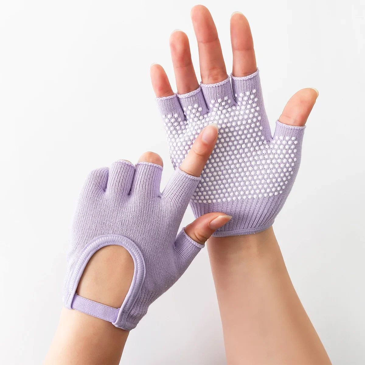 

Breathable Outdoor Cycling Bicycle Pilates Sports Fishing Gloves Women Anti-slip Yoga Gloves Cotton Fitness Half Finger Gloves