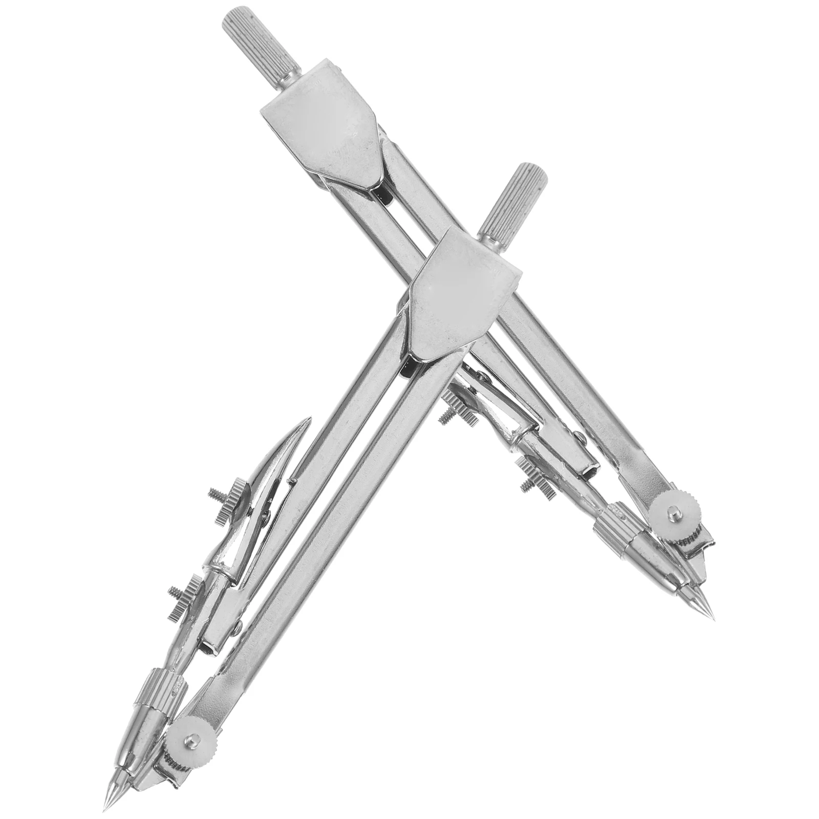 2pcs Precision Bow Compass Metal Scribe Divider Tool Lightweight Portable Wear Resistant Drawing Tools for Students