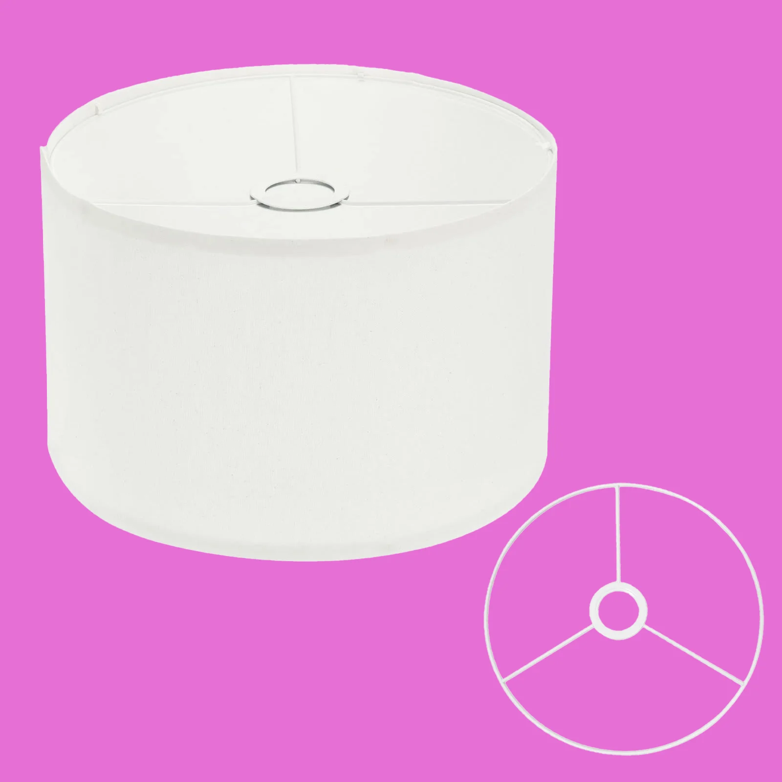 

White Lamp Shade, Drum Lamp Shades for Table Lamps, Natural Round Linen Lampshades for Floor Lamp, Cylinder Decorative Lampshade