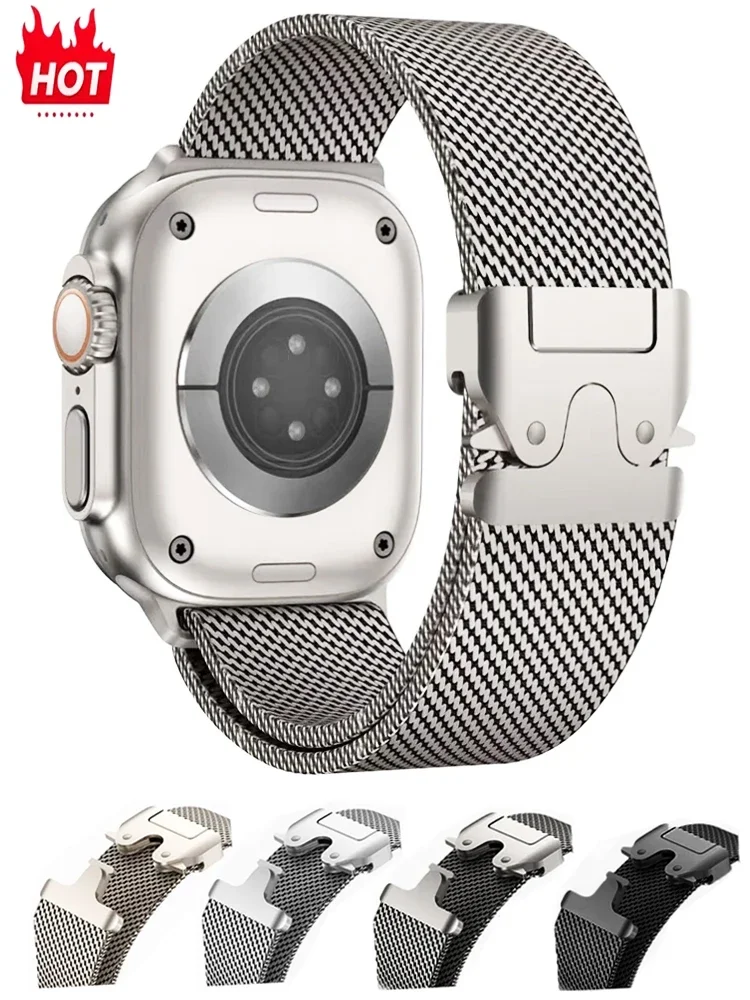 Titanium Milanese Loop For Apple watch Ultra 2 49mm Series 10 9 8 7 6 5 4 SE 46mm 42mm 41mm 45mm 44mm 38-40mm Straps Accessories