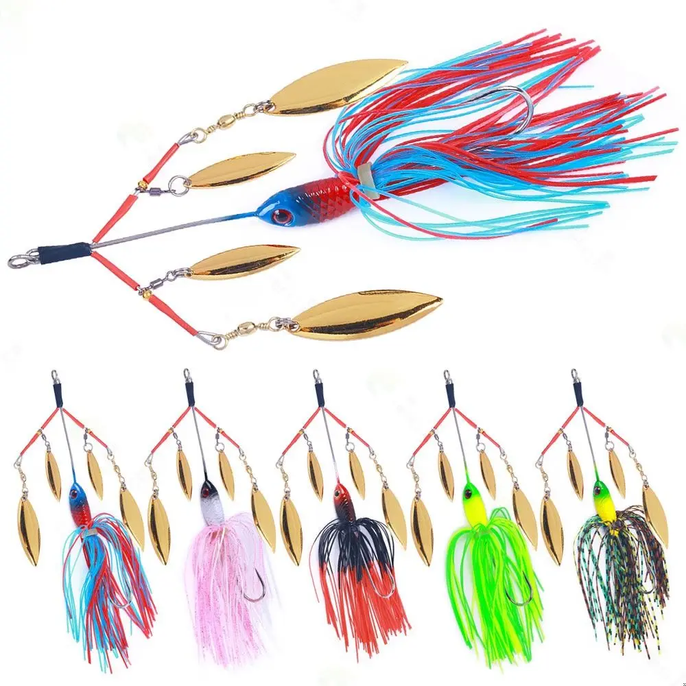 bass pike walleye Beard fishing lure 2024 13CM 22g Walleye Buzzbait Silicone Skirt tassel spinner bait Sea fishing