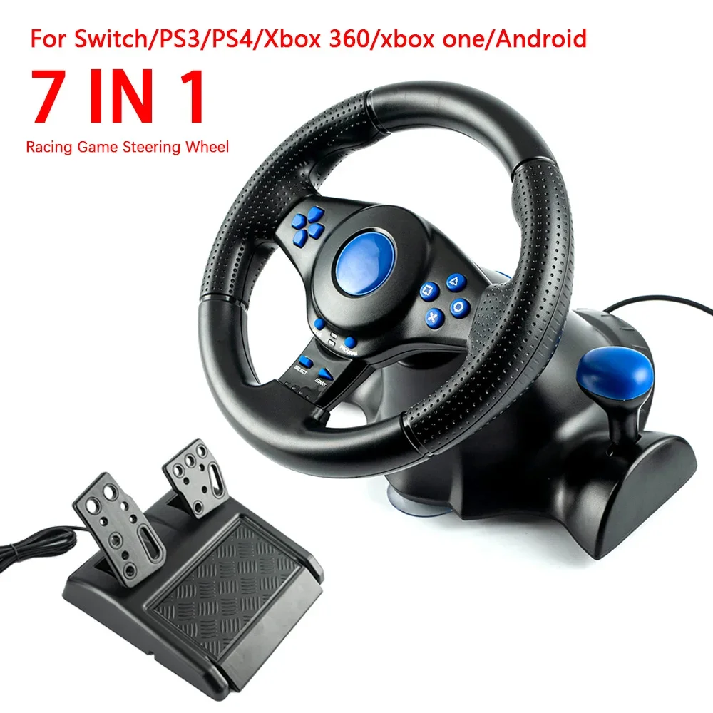 

7 in 1 Racing Steering Wheel Vibration Controller Game Simulation Racing Pedals for switch/xbox 360/xbox one/pc/ps4/3/Android