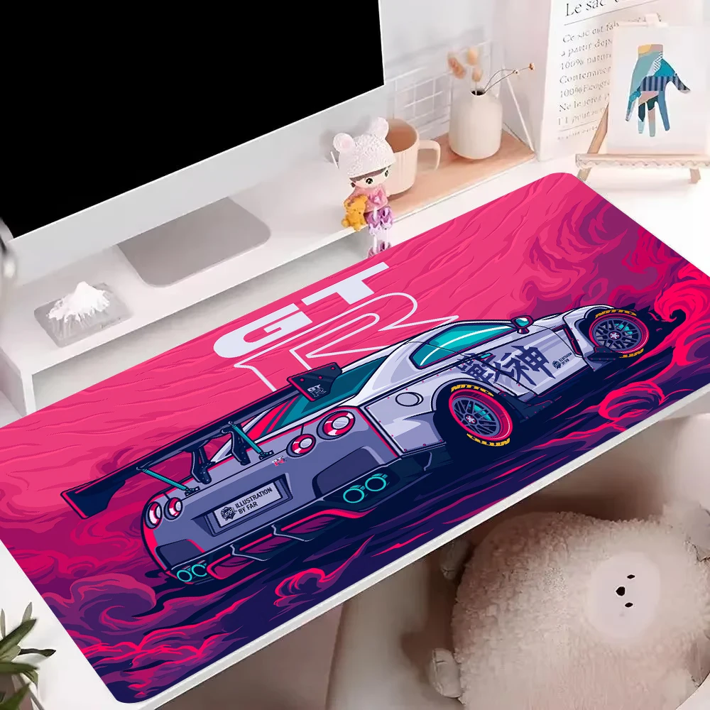 Xxl GTR Mousepad Super Coupe Illustratio Print Non-slip Keyboardpad Sports Car Custom Pc Table Mat Gamer Cabinet Carpet Mice Pad