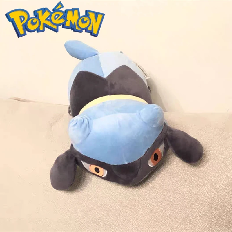 30cm Anime Pokemon Lucario Plush Toys Pokémon Plushie Kawaii Soft Stuffed Pillows ルカリオ Crouching Style Dolls For Children Gifts