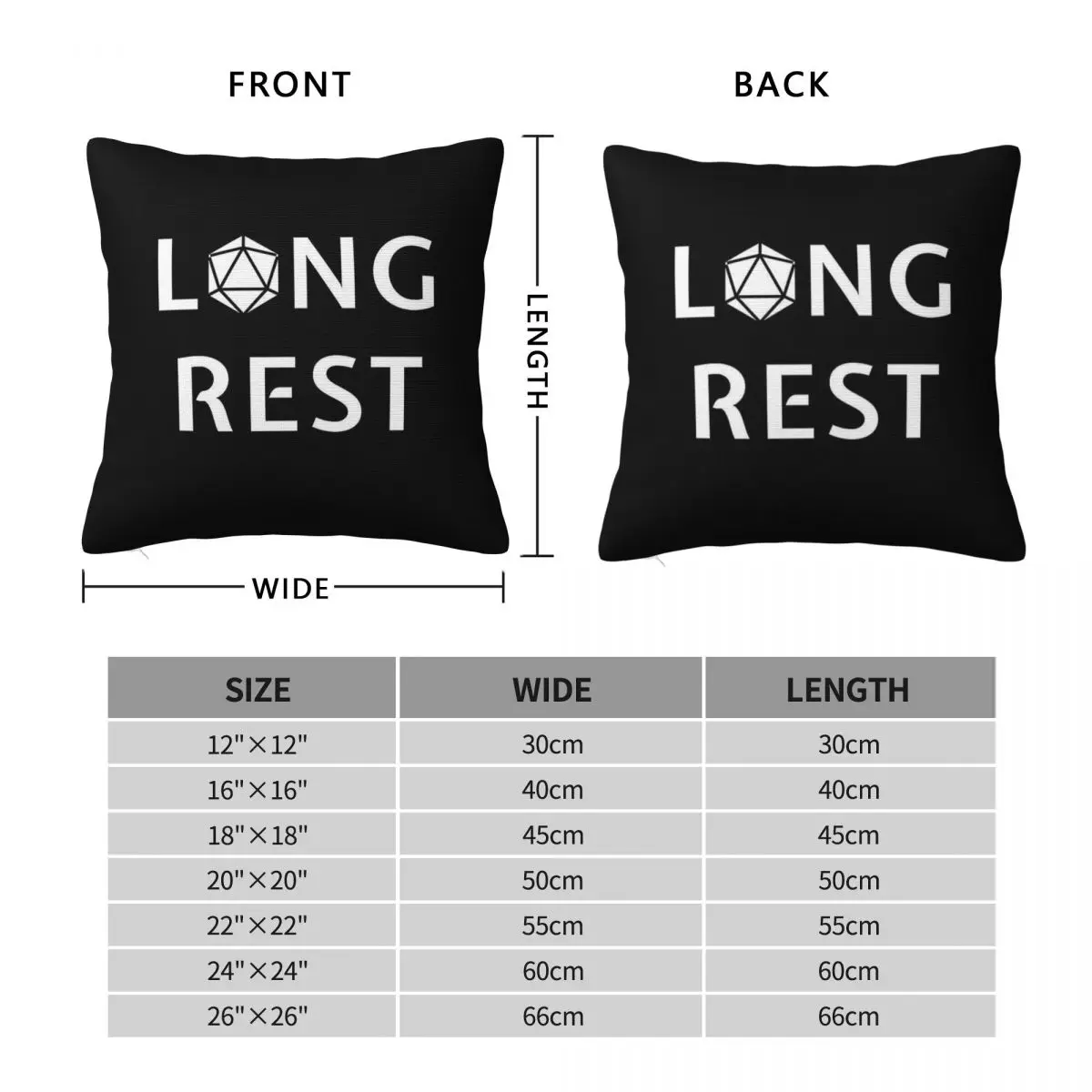 Long Rest With Dice Funny Square Pillowcase Polyester Linen Velvet Pattern Zip Decor Room Cushion Cover Wholesale