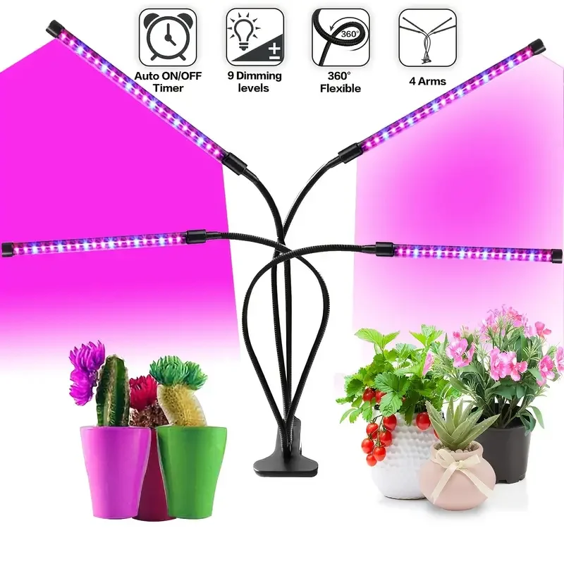 Lampe horticole de croissance LED USB pour tente/chambre de culture hydroponique, dispositif d'éclairage complet chronométré pour plantes d'intérieur