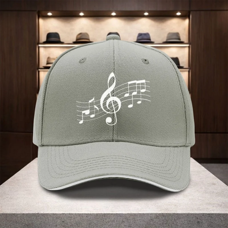 Musical Note Pattern Baseball Cap Unisex Adjustable Casual Hat for Golf Everyday Wear All Seasons Multiple Colors