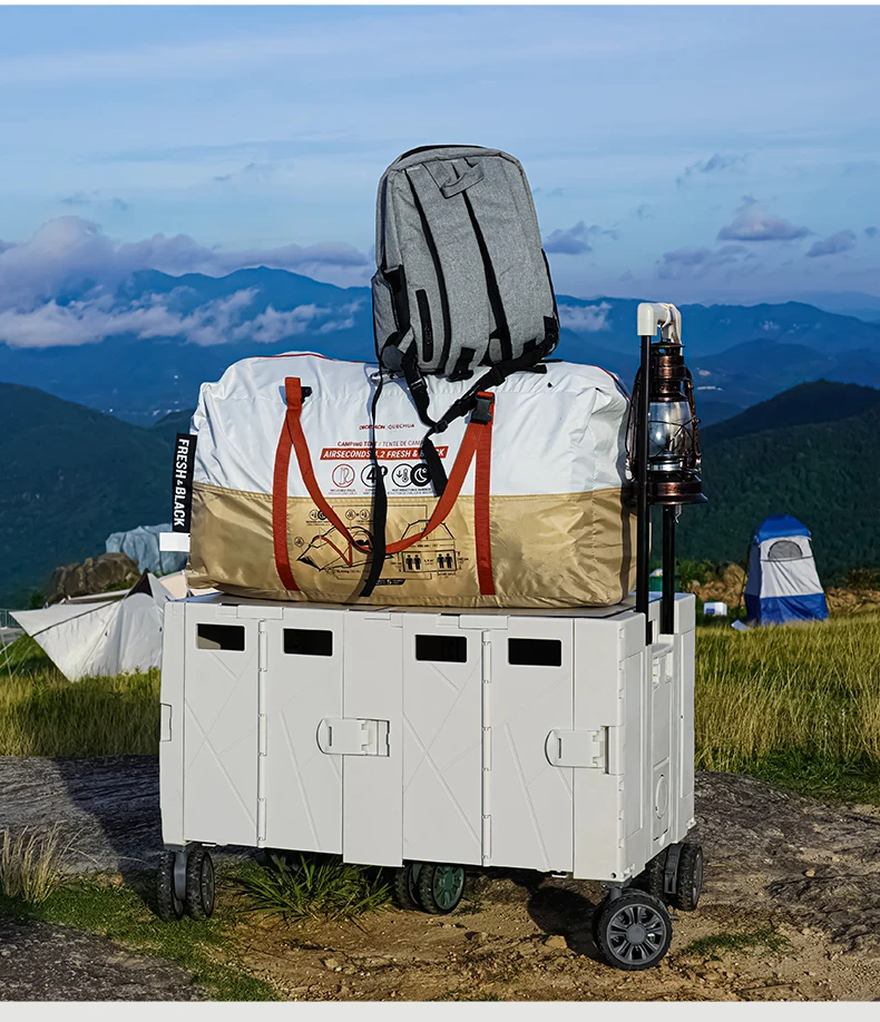 2025 جديد 140L سعة كبيرة قابلة للطي عربات العربة عجلات عالمية الفرامل طوي تسلق عربات التسوق عربات