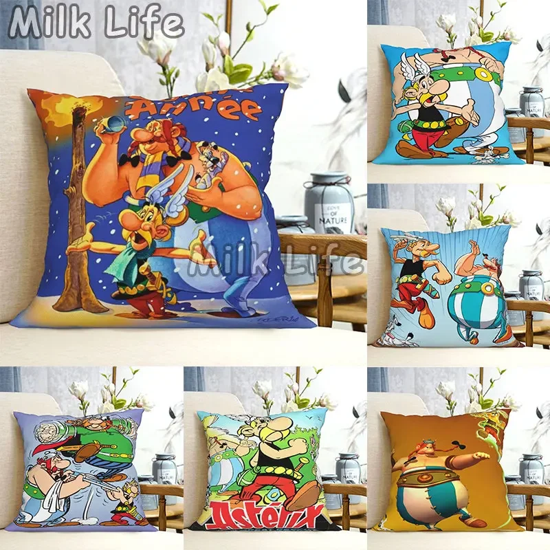 Game Asterix and Obelix Plush Cartoon Pillowcase Printed Zip Decor Square Throw Pillow Cover Case Zipper Interior Pillowcase