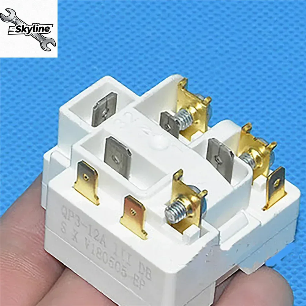 QP3-12A Refrigerator Compressor Overload Starter Protector PTC with 4UF Capacitor Replacement Parts