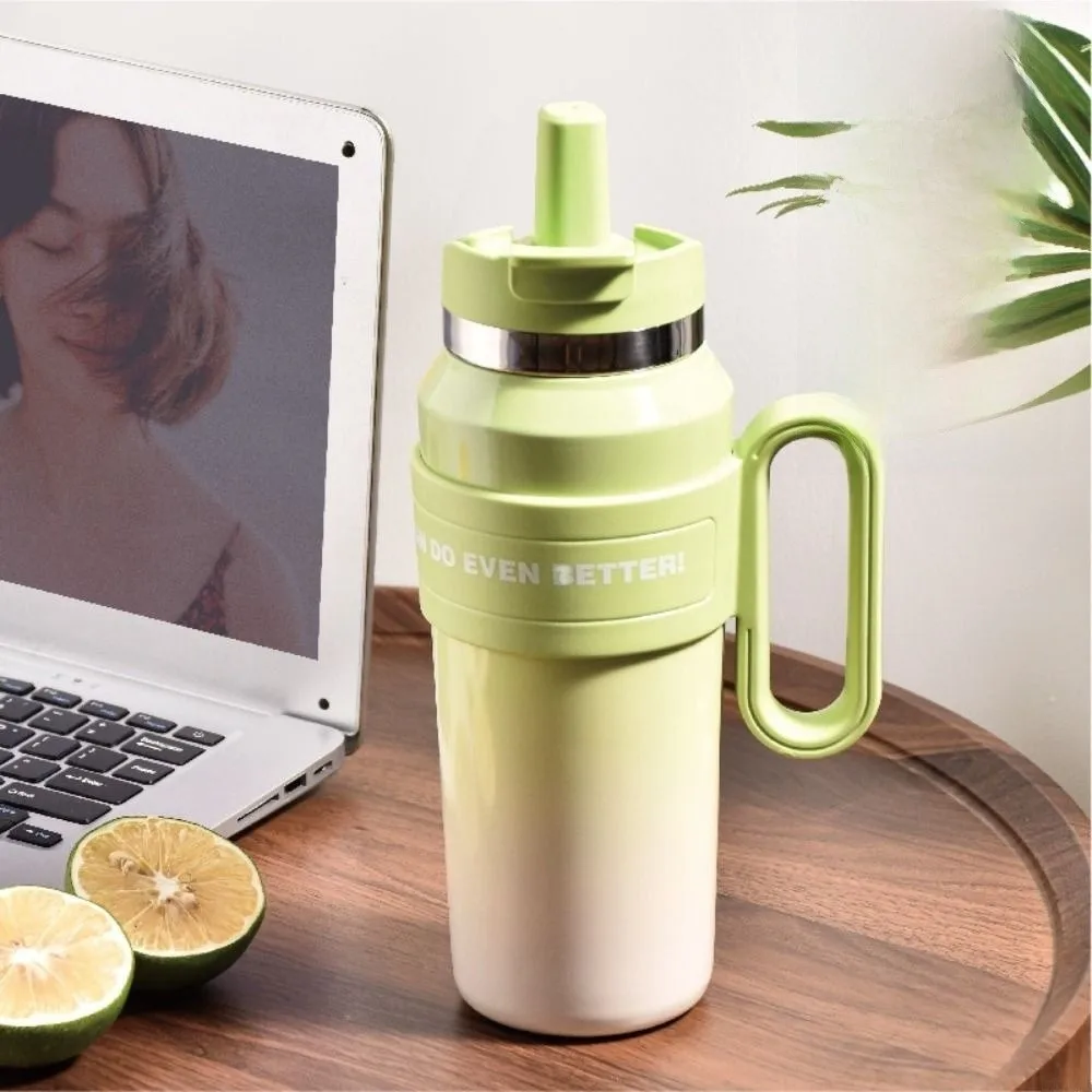 لطيف 600/900 مللي كوب حراري سعة كبيرة كوب معزول مانع للتسرب مع مقبض بطانة السيراميك كوب مكنسة كهربائية مكتب المنزل