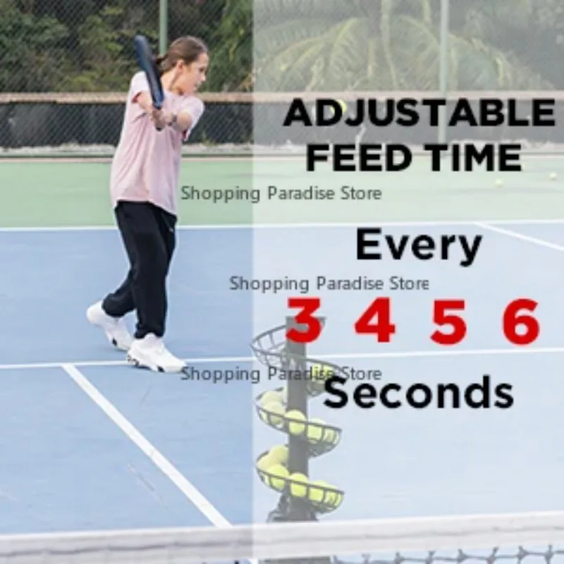 3809BH Tennis Ball Machine Adjustable Launching Angle And Interval Stepless Speed Switch up to 30 MPH
