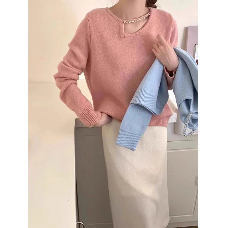 

Women's 2025 Autumn and Winter New Style Loose Knitted Base Shirt Top