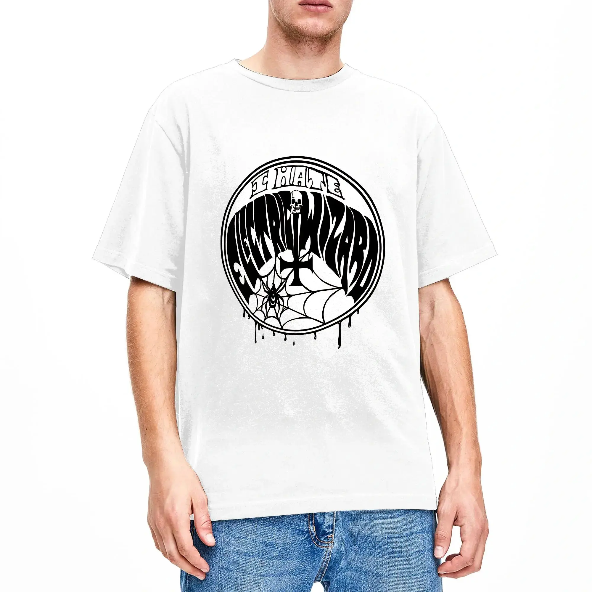 Electric Wizard Cotton T Shirt For Mens Beach  Streetwear T-Shirts O Neck Hipster Tee Shirt Plus Size Custom Logo Tops