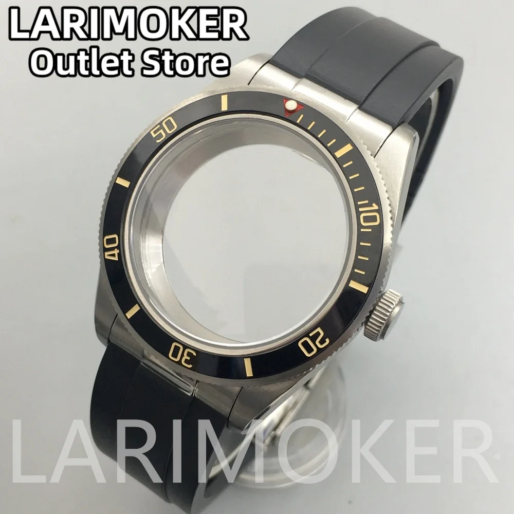 

LARIMOKER 40mm Automatic Watch Case Waterproof fit NH35 PT5000 Miyota Mingzhu Rubber Strap Rotating Bezel Watch Accessories set