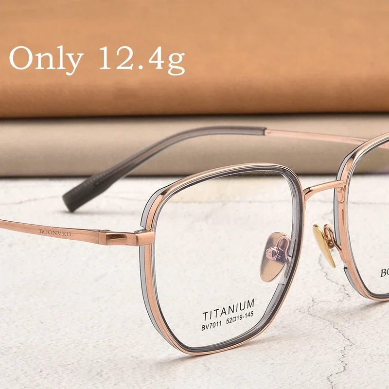 OLLYMURS خفيفة للغاية موضة متعددة الأطراف التيتانيوم النقي ريترو قصر النظر البصرية وصفة طبية إطار نظارات الرجال والنساء BV7011B