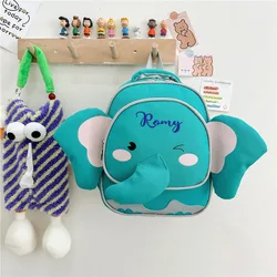 Personalized Custom Cartoon Cute Elephant Canvas Bag, Embroidered Snack Gift Bag, Boys And Girls Travel Bag,With Name