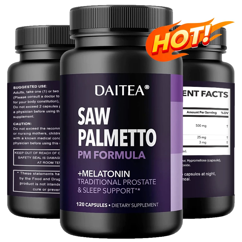 Saw Palmetto Supplements - Contains Melatonin To Support Healthy Sleep, Reduce Hair Loss, and Promote Urinary and Bladder Health