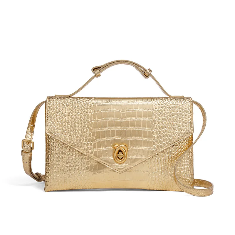 

2025 Women's Crocodile Pattern Clutch Bag, Multi-Function Handle Wristlet Purse, Fashion Evening Bag with Card Slots