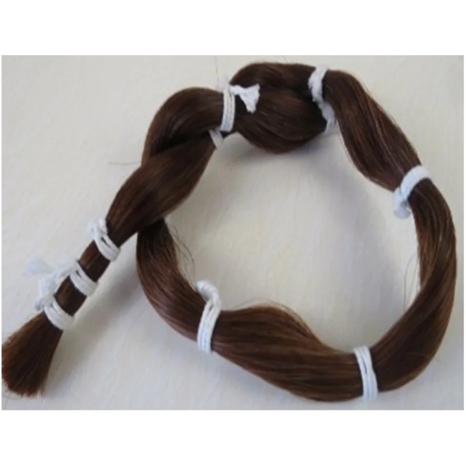 

Natural 250g brown mongolia horse hair bow hair 80-85cm for violin viola cello Free Shipping