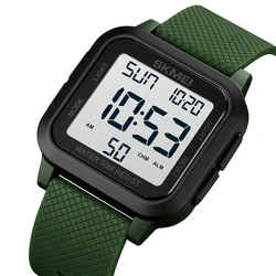 Men Outdoor Square Multifunctional Sports Electronic Watch Fashionable Simple 3Bar Waterproof Men LED Digital Wristwatch