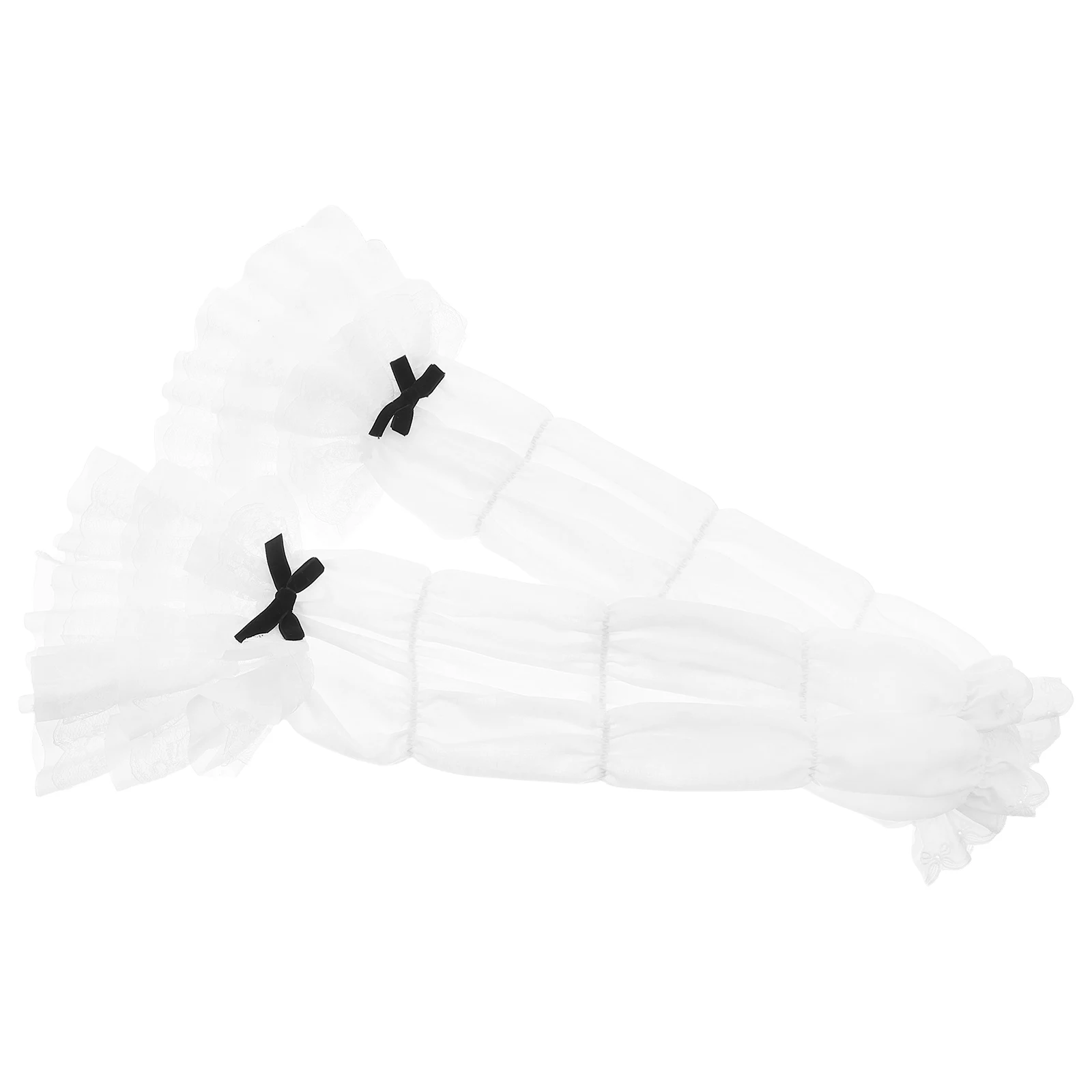 

Lace Arm Sleeves for Women White Ruffled Edge Sun Protection Wedding Party Accessories Elegant Floral H Covers