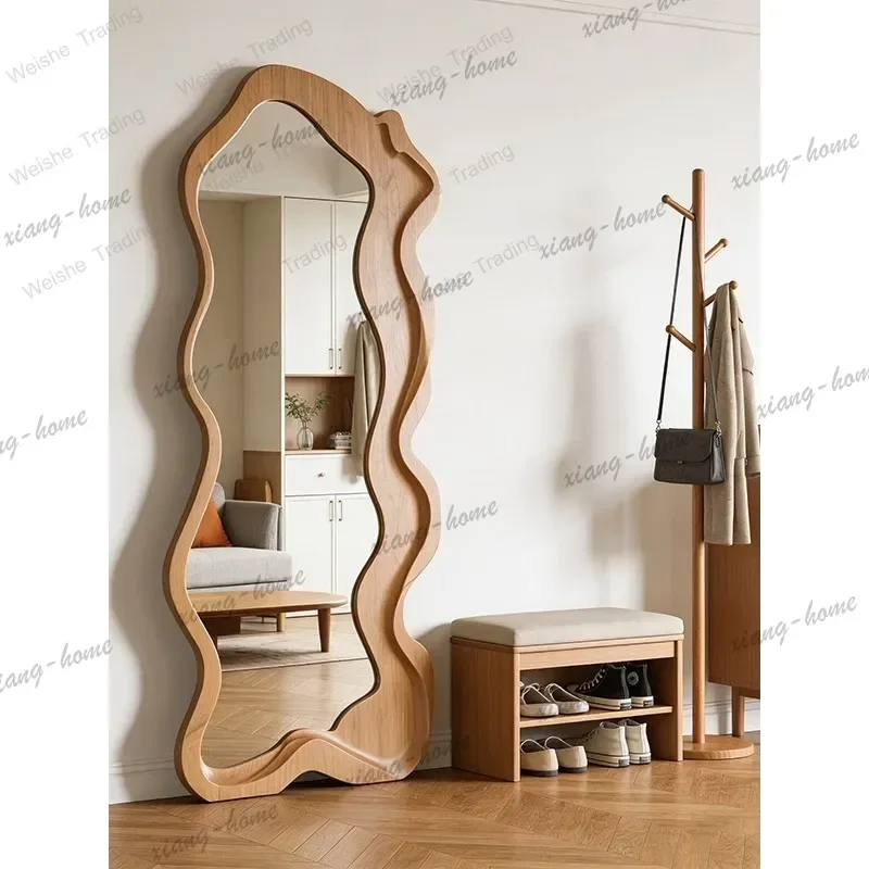 LD Vintage Home Irregular Dressing Mirror, Wall-Mounted Used Entryway Irregular Fitting Mirror