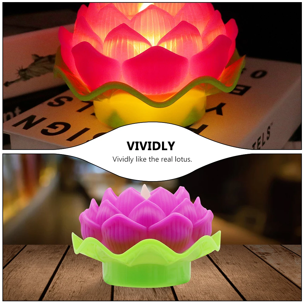 

Night Light Electronic Lotus Lamp Flower Blessing Led Simulation Decoration Lamps Rosy