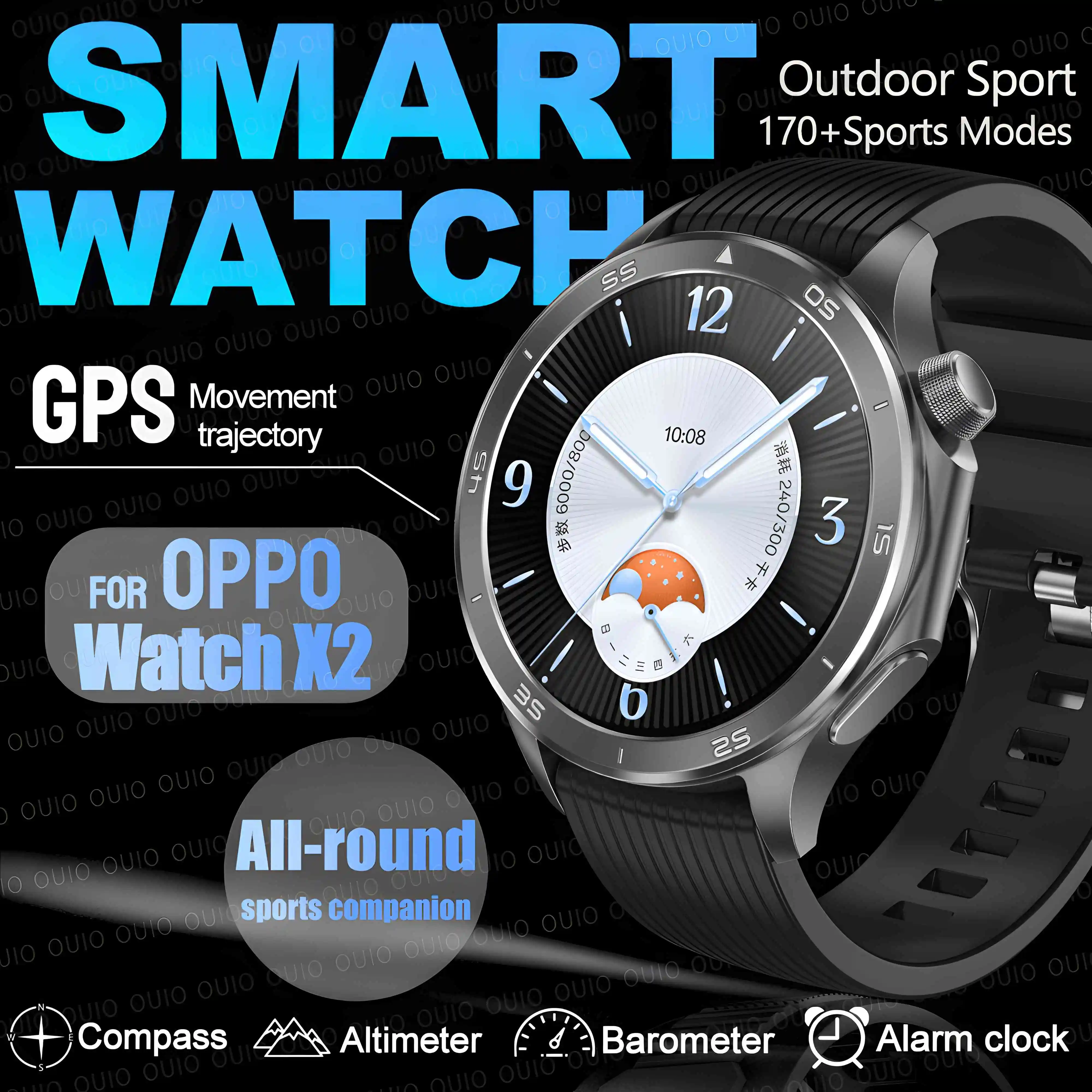 

Новые умные часы для OPPO WATCH X2 Max с GPS, водонепроницаемые, NFC BT Call AMOLED, мужские умные часы с несколькими спортивными режимами, женские часы в подарок