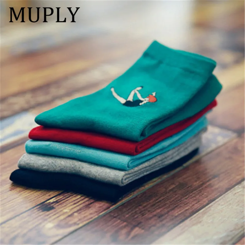 

Women Harajuku Cartoon Character Cotton Long Alien Socks Japanese Casual Novelty Funny Hip hop Cool Socks Space Pill Fake Socks